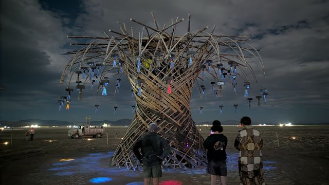 Lit up at night