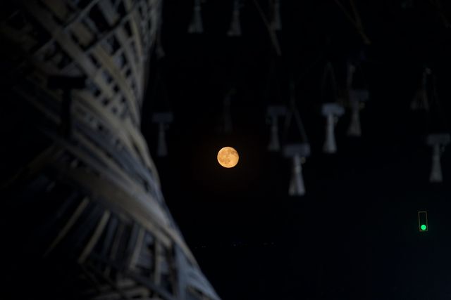 Lights among the chimes.