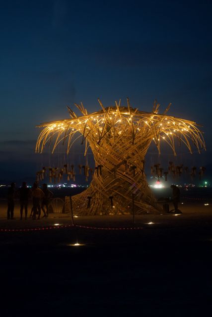 The crown burning over the dark.